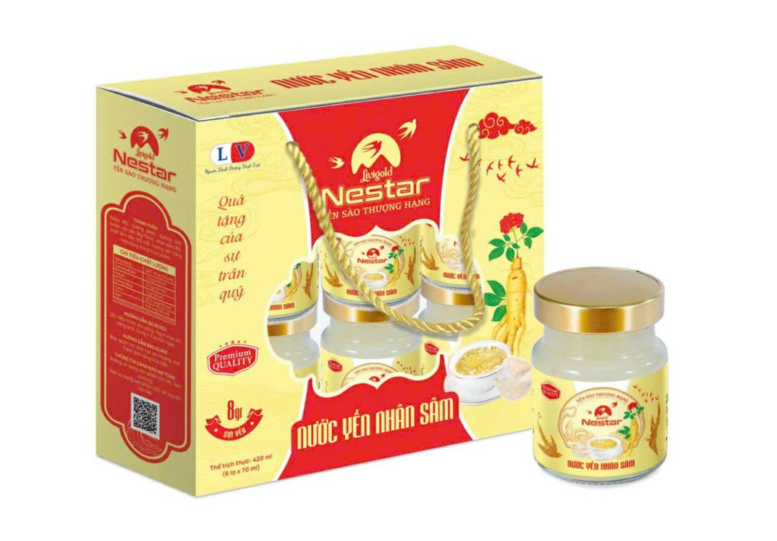 Tổ yến chưng nhân sâm (hộp 6 hũ)