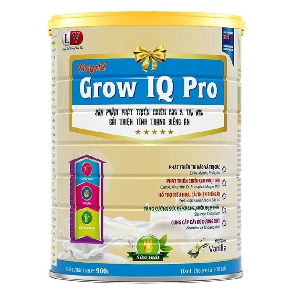 Sữa cho trẻ em: Sữa Livigold Grow IQ PRO 900gr